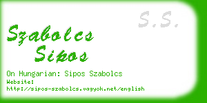 szabolcs sipos business card